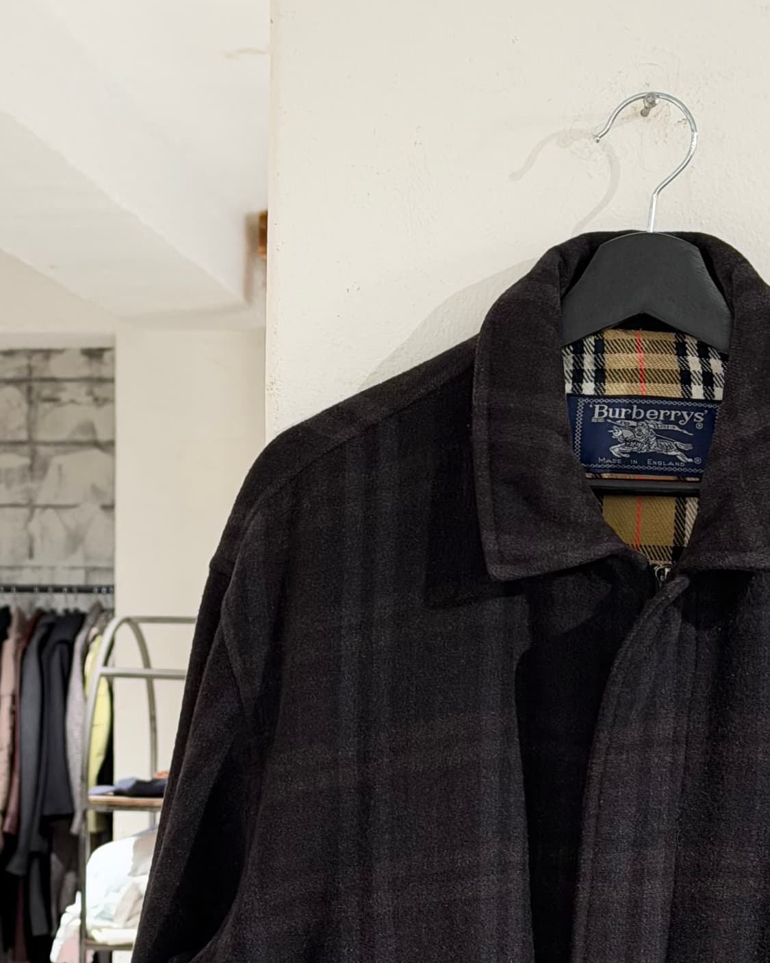 버버리 다크브라운 90s 크레스트 로고 블루종 자켓 상품이미지2