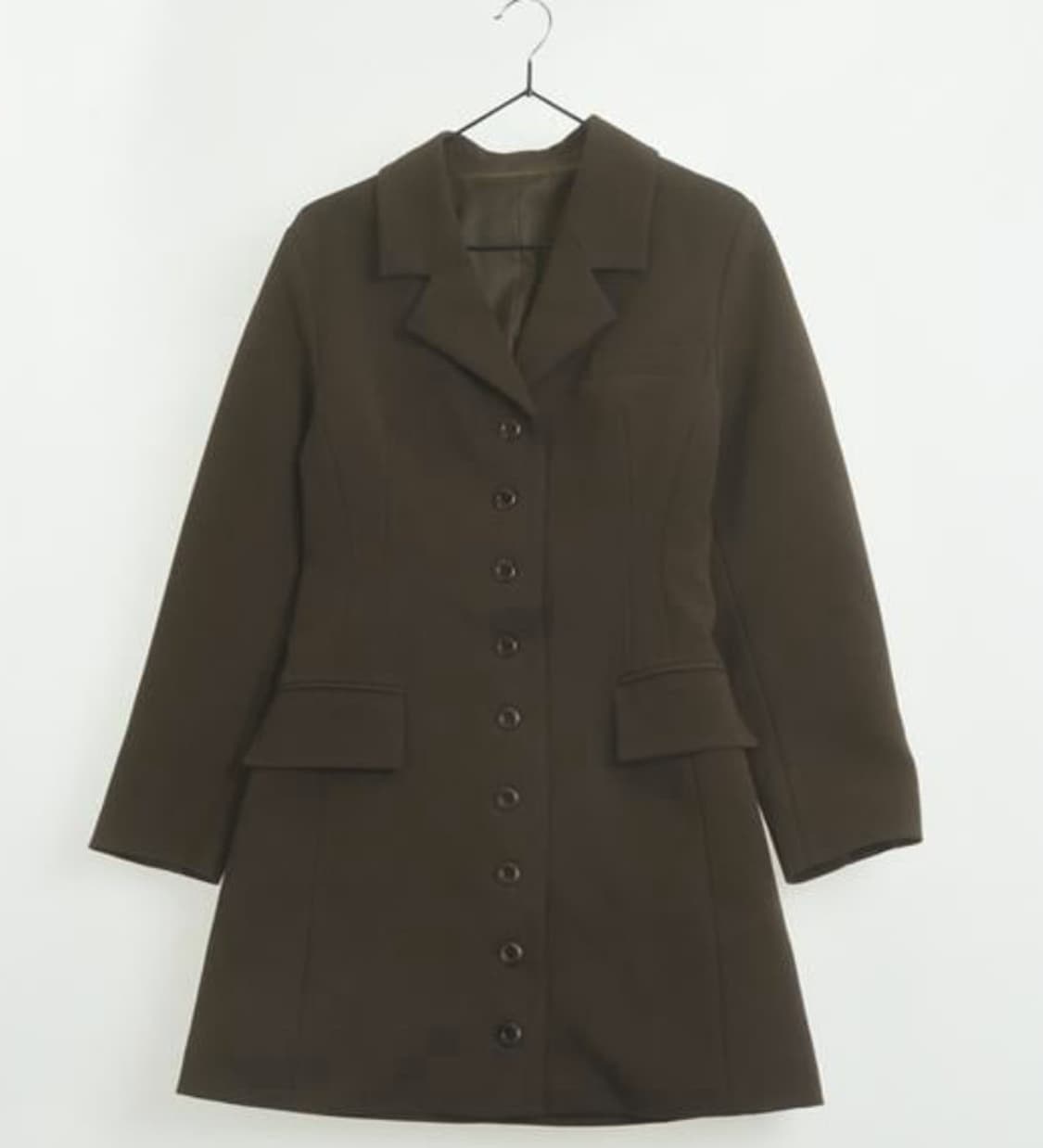 Grove 그로브 브라운 롱 버튼 자켓 코트 원피스 상품이미지2