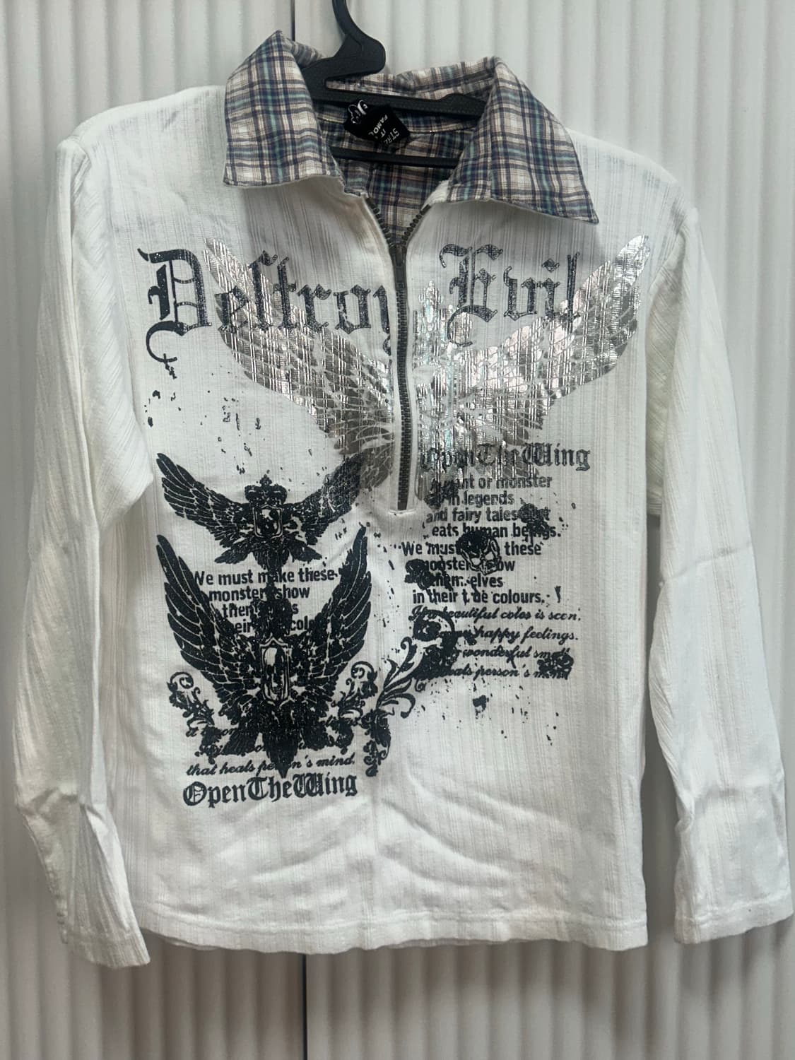 빈티지 체크카라 티셔츠 상품이미지1