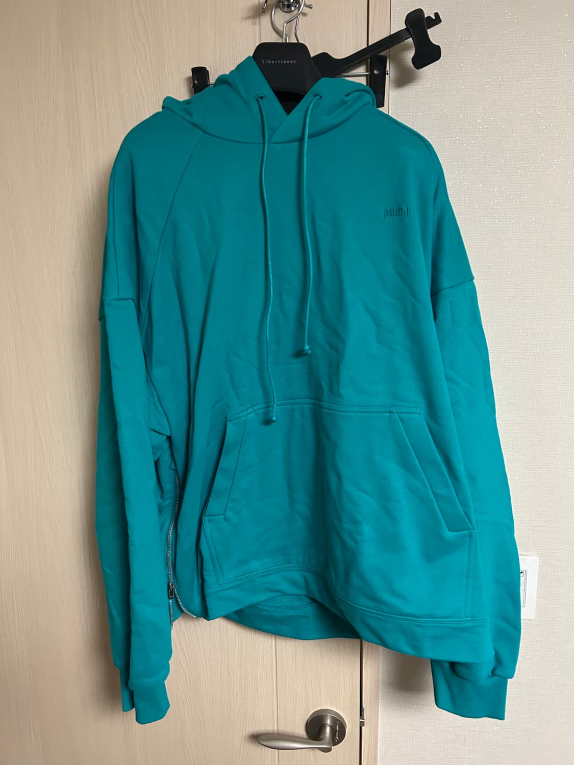 새상품 준지 사이드지퍼 오버사이즈 그린 후디 L 상품이미지1