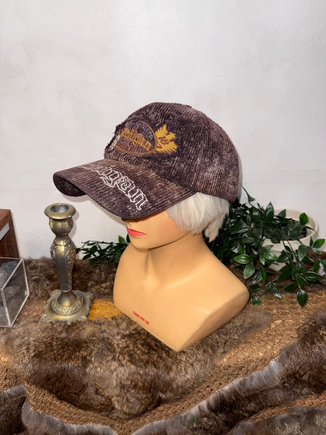 Purple brown michigan corduroy ball cap 상품이미지1