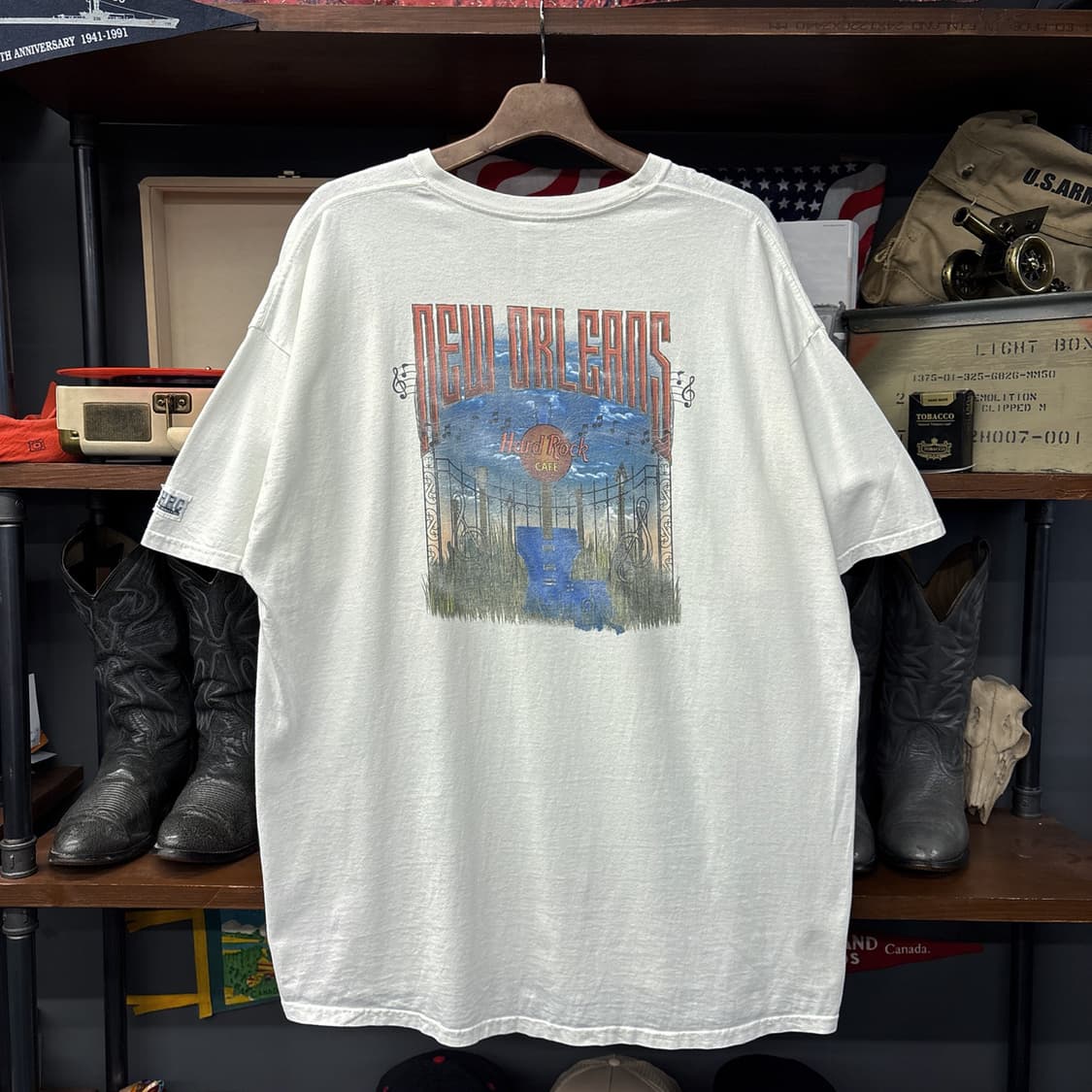 00s 하드락카페 뉴올리언스 블루스 재즈노트 프린팅 티셔츠 N1214 상품이미지2