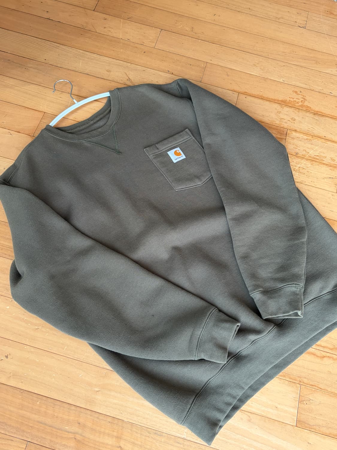 칼하트 카키 맨투맨(M) 상품이미지3