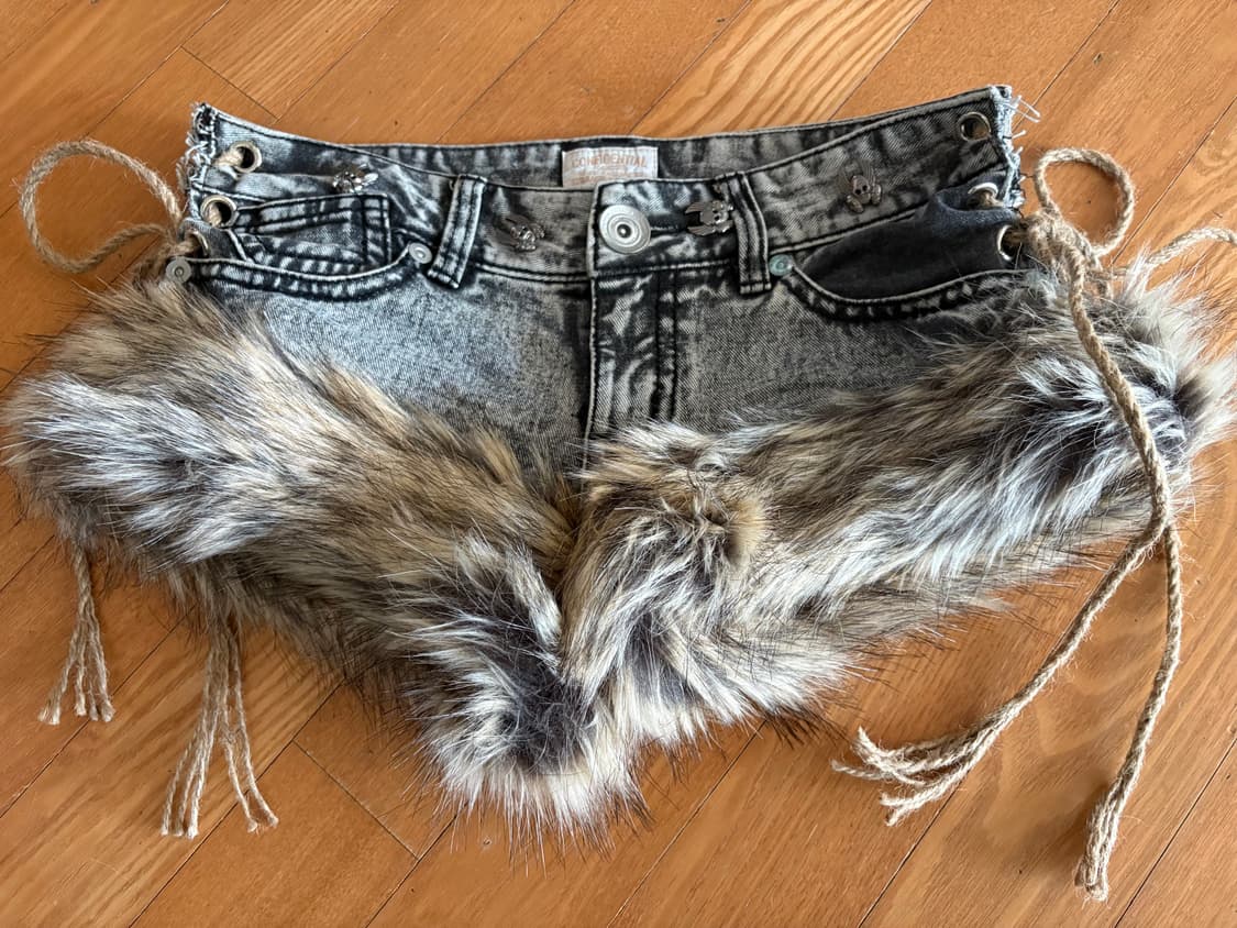 레이어룸 퍼반바지 빈티지 갸루 데님 상품이미지1