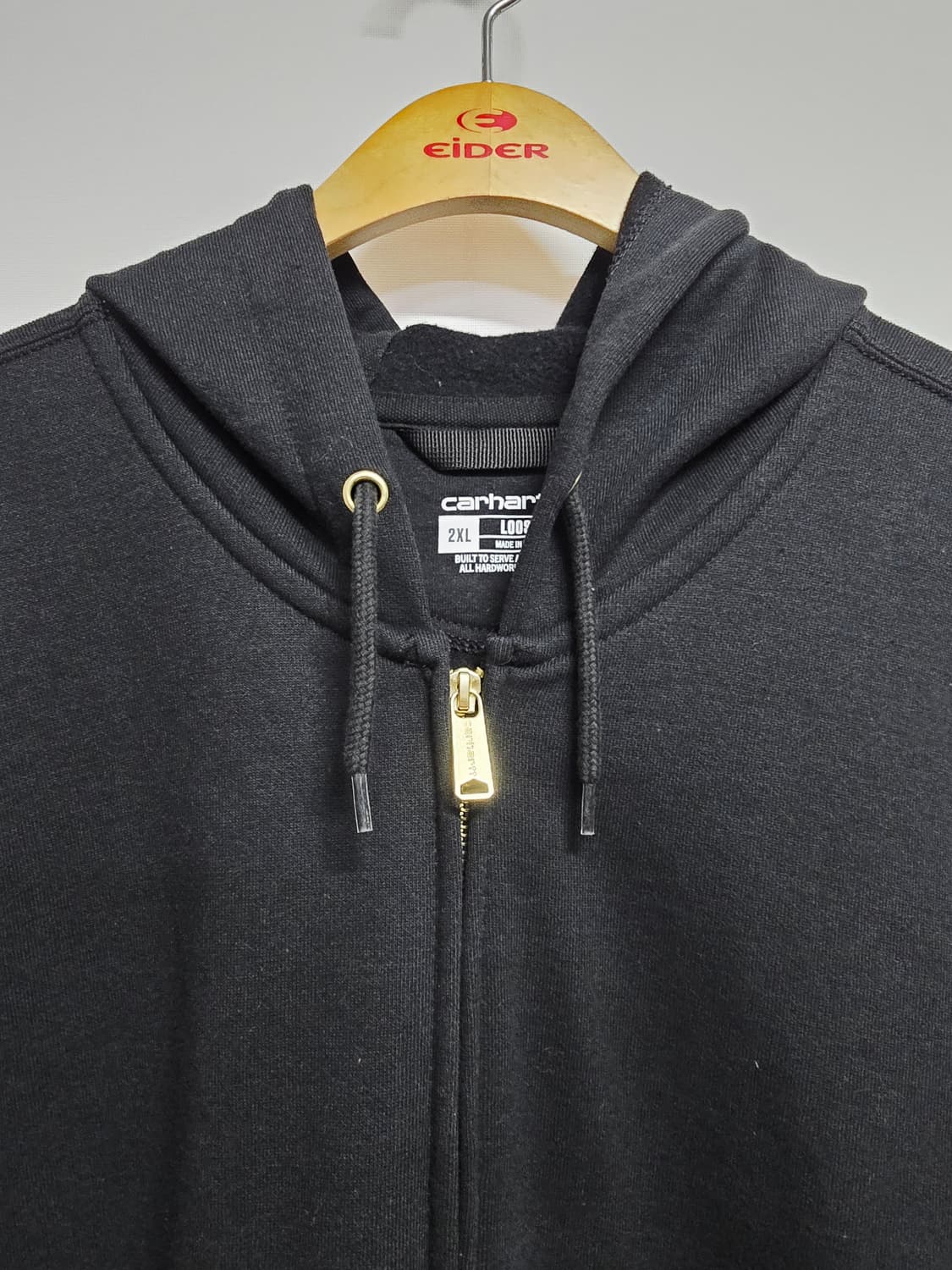 칼하트 블랙 후드집업 루즈핏 상품이미지2