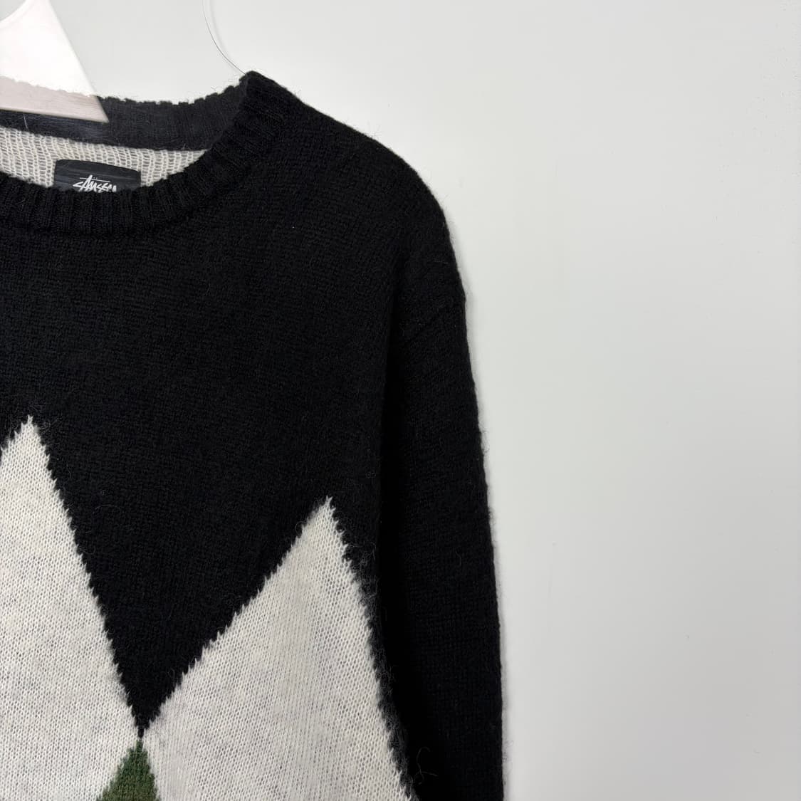 스투시 다이아몬드 체크 모헤어 니트 티셔츠 상품이미지4