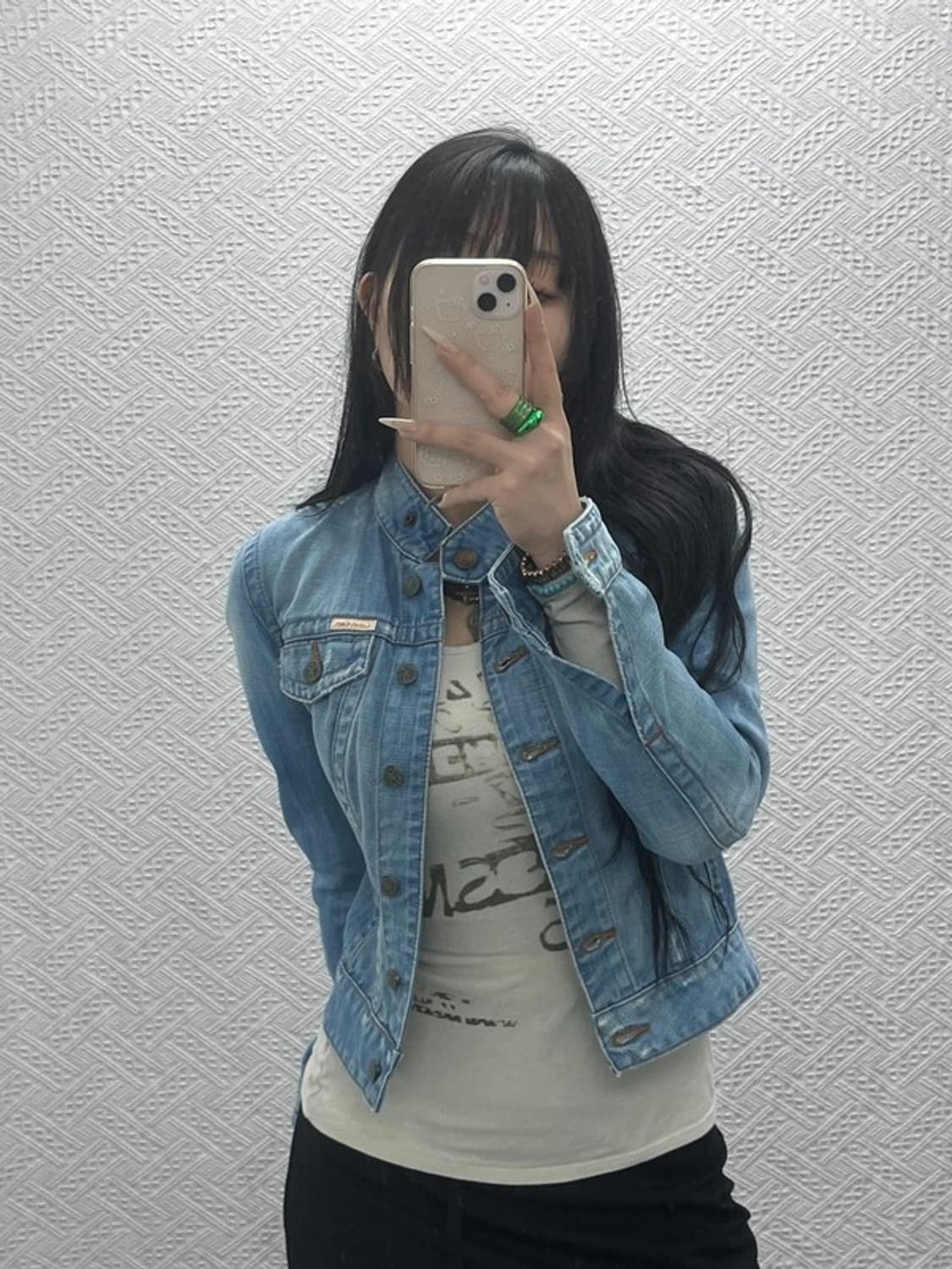 캘빈클라인 빈티지 크롭 슬림핏 데님자켓 XS C08400 상품이미지1