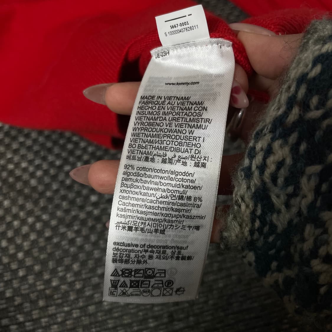 타미힐피거 레드 긴팔 니트 M 상품이미지5