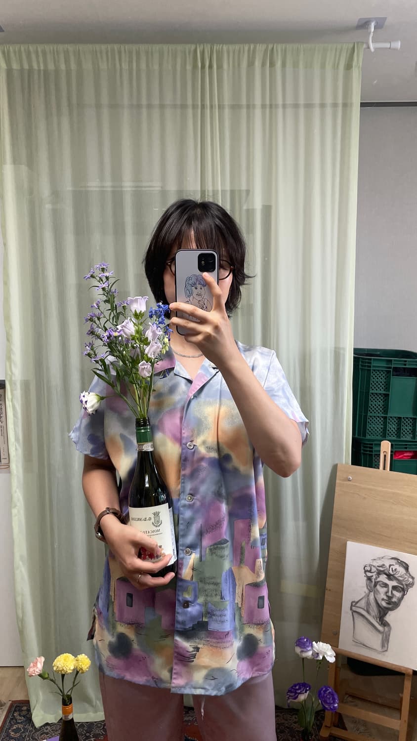 일본 빈티지 파스텔 셔츠 휴양지룩 상품이미지5