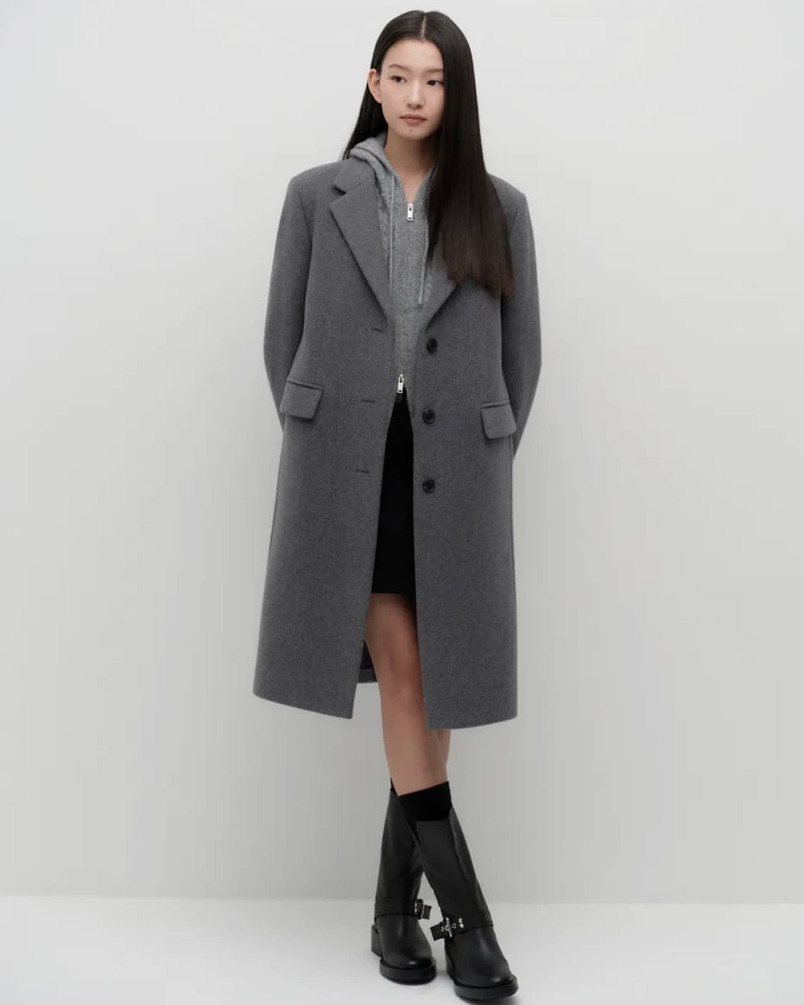 무신사스탠다드 무탠다드 우먼즈 캐시미어 블렌드 코트 그레이 M 새상품 상품이미지1