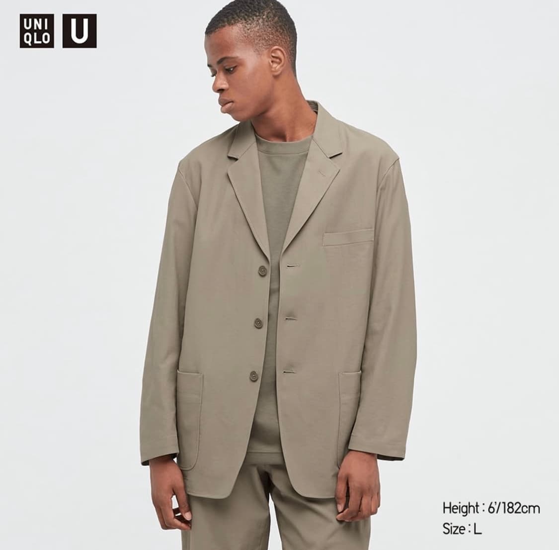 uniqlo U 릴렉스드 테일러드 카키 셋업 L,76 상품이미지3