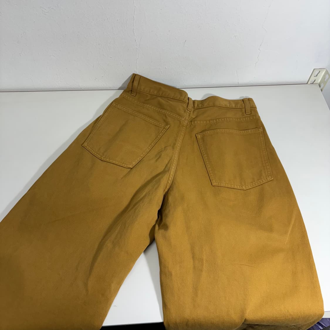 25 유니클로U 연브라운 핀턱 와이드 코튼팬츠 상품이미지3