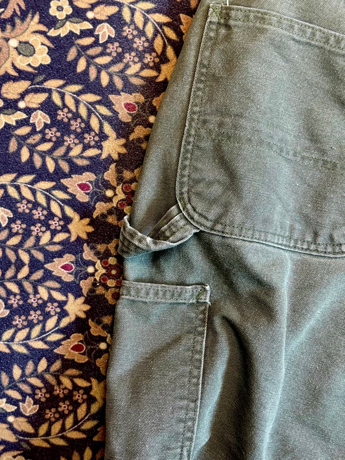 00s OG 칼하트 카펜터 싱글니 쇼츠 모스그린 상품이미지5