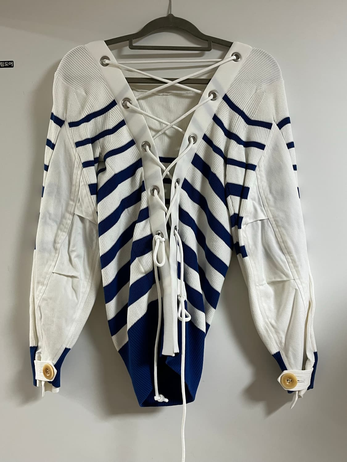 Sacai lace up striped sweater 상품이미지2