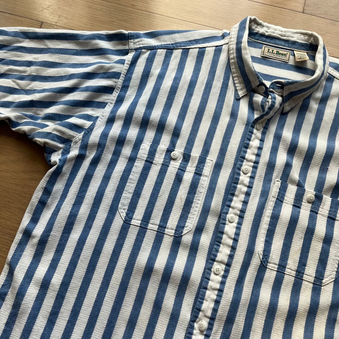 90년대 엘엘빈 쿨위브 스트라이프 반팔 셔츠 미국제조 USA 상품이미지5