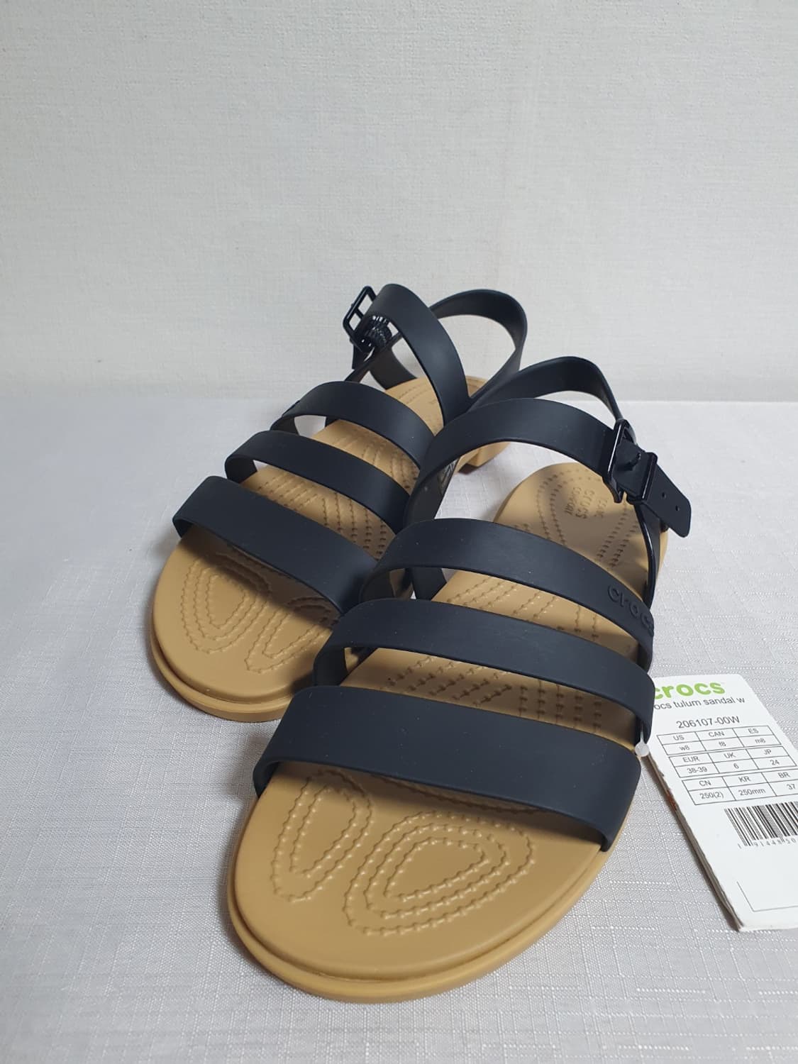 250mm 크록스 툴룸 스트랩 샌들 블랙 탄 상품이미지6