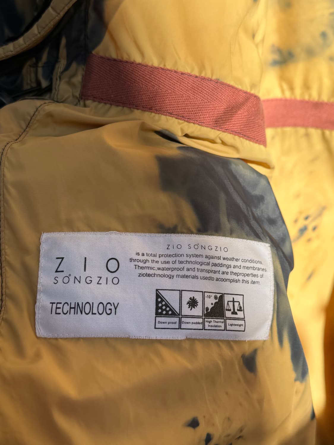 Songzio 옐로/블랙 타이다이 덕 다운 패딩 자켓 110 상품이미지4
