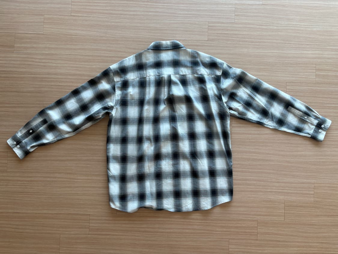 에잇세컨즈 옴브레 체크 셔츠, 옴브레 오버핏 체크 셔츠 105 상품이미지5