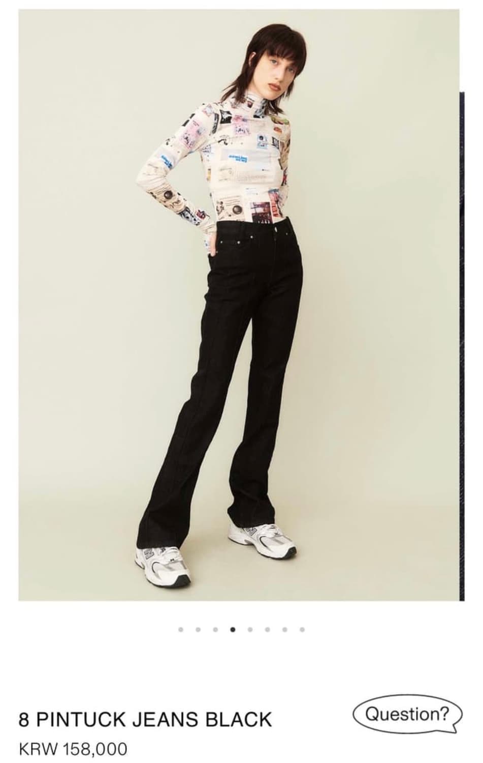 Kijun 8 핀턱 데님 블랙 S 상품이미지1