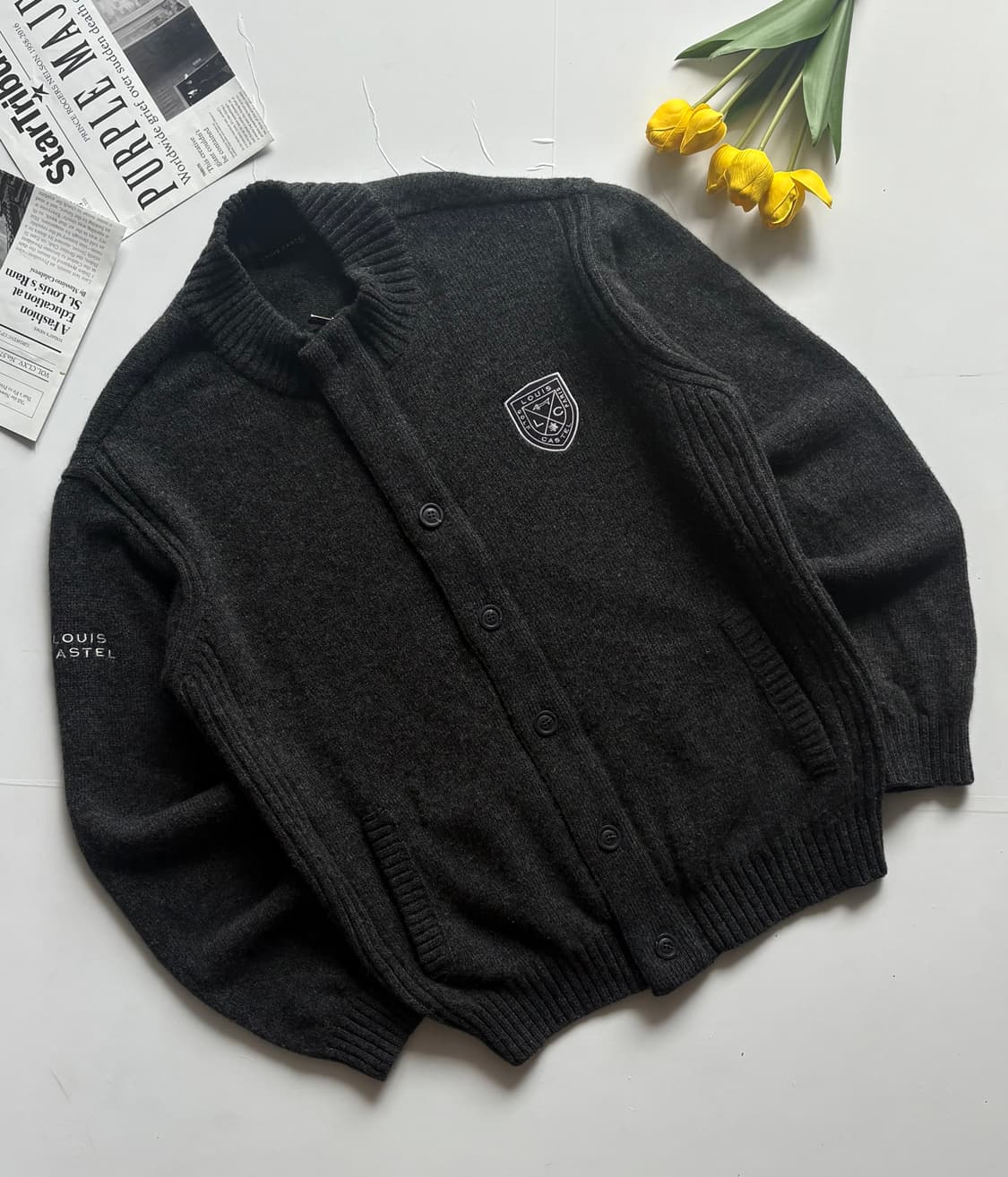 루이까스텔 엘보 패치 가디건 니트 상품이미지1