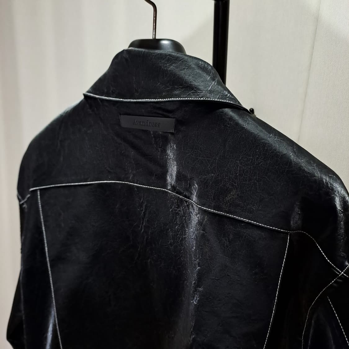 (택포) 어반드레스 아트 비건 레더 자켓 블랙 FREE B414 상품이미지6