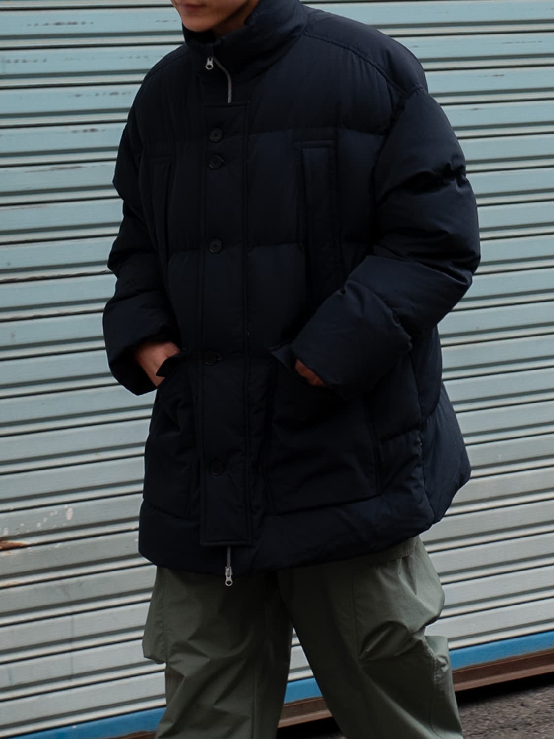 goose down half coat dark navy 2size 상품이미지2