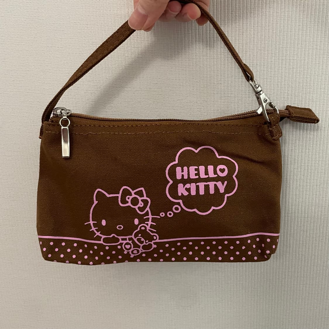 [새상품] 고전 키티 핑크브라운 토트백 파우치 상품이미지1