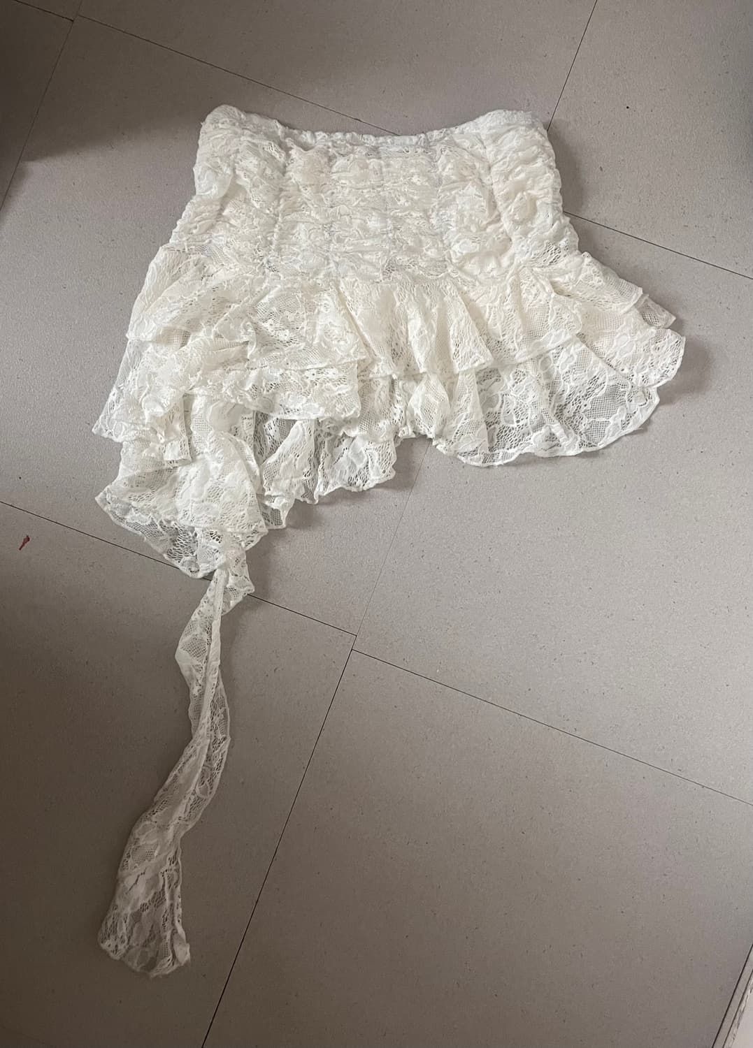 언밸런스 레이스 스커트(염색처리) 상품이미지2