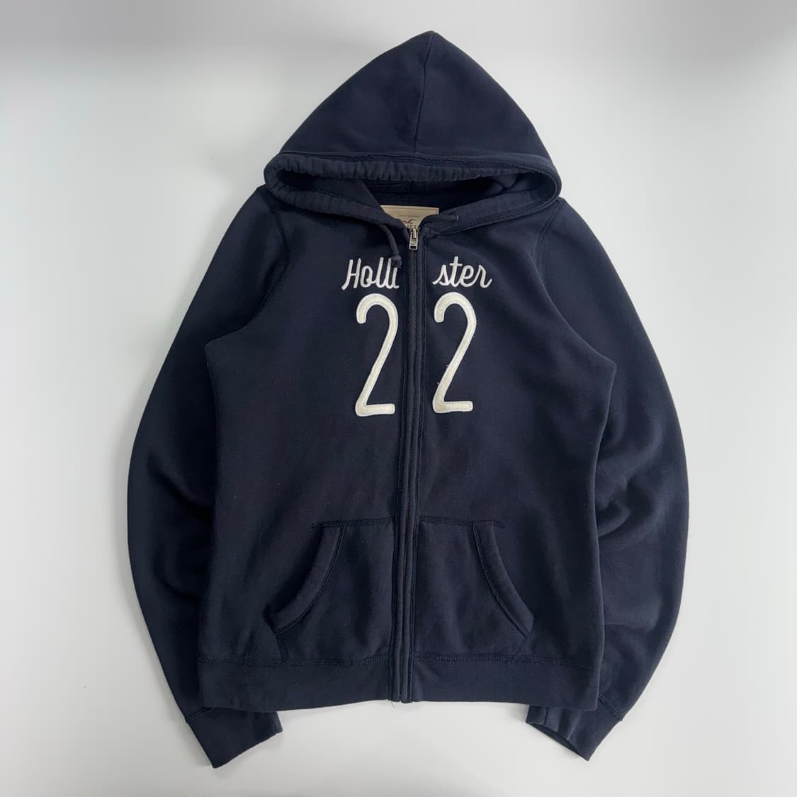 Hollister 홀리스터 레터링로고 네이비 후드집업 상품이미지3