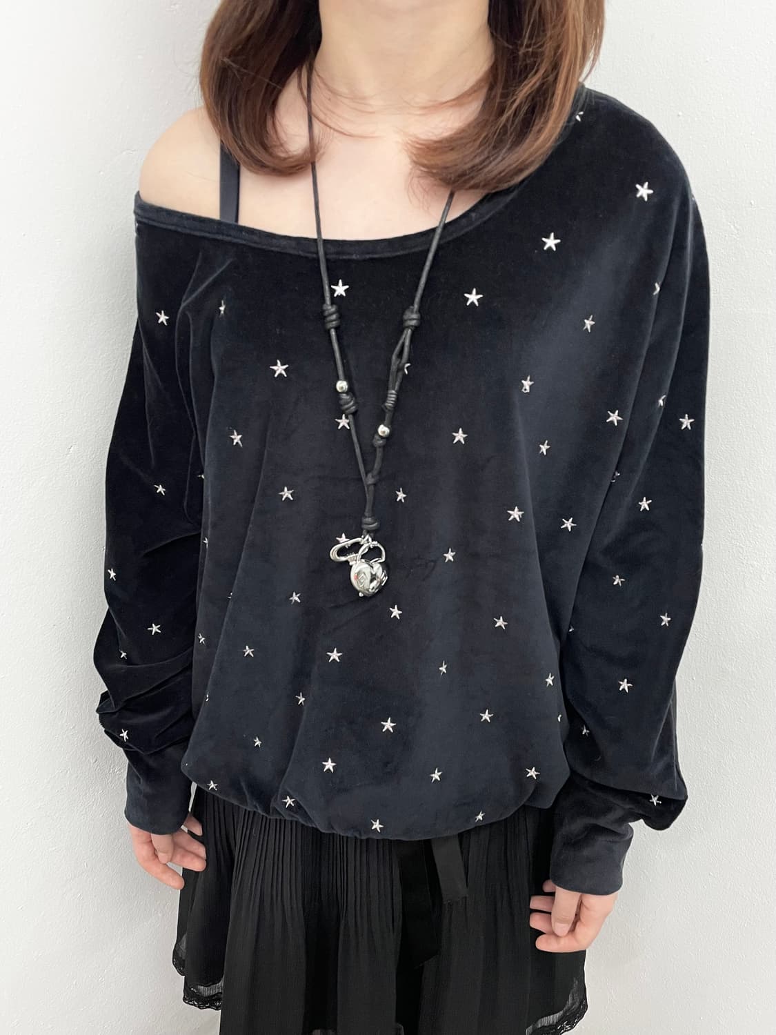 블랙 스타 벨로아 슬리브 상품이미지3