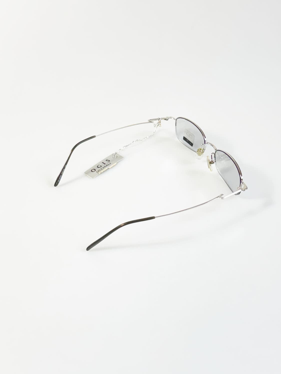 OGIS OCCHIALI 실버 메탈 반무테 스퀘어 빈티지 안경 상품이미지4