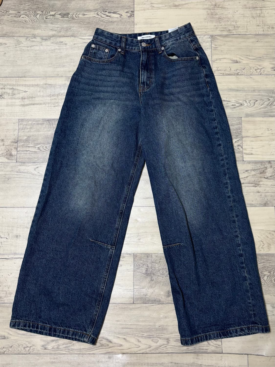 밀로 우먼 빈티지 와이드 데님 팬츠 워시드 블루 S 상품이미지2
