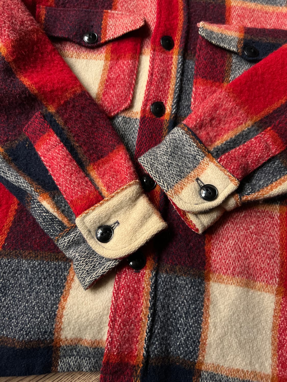 [S]6~70's USA 빈티지 체크 울 셔츠 상품이미지4