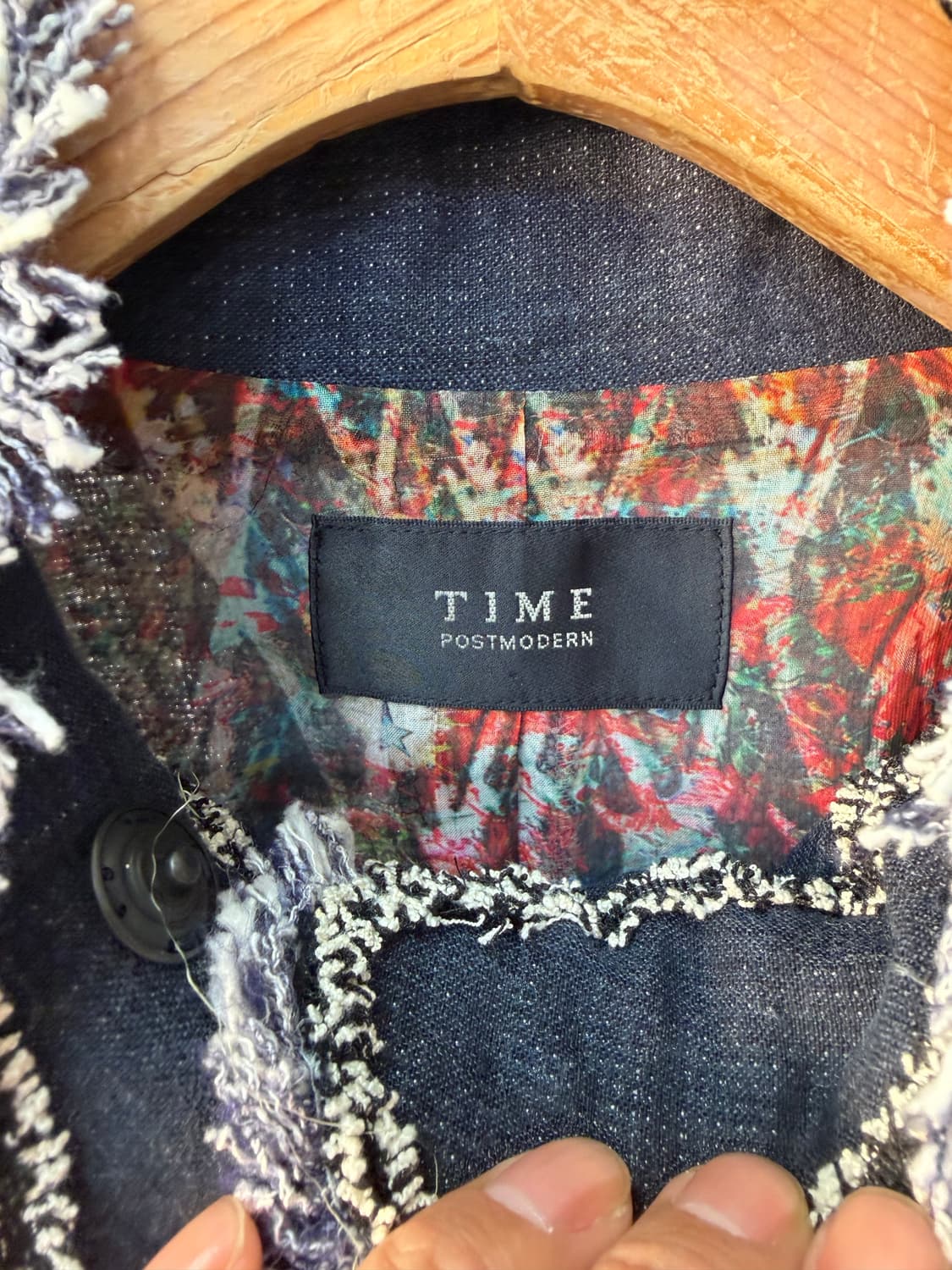 정품) TIME 타임 한섬 트위드 블루 자켓 82 상품이미지7