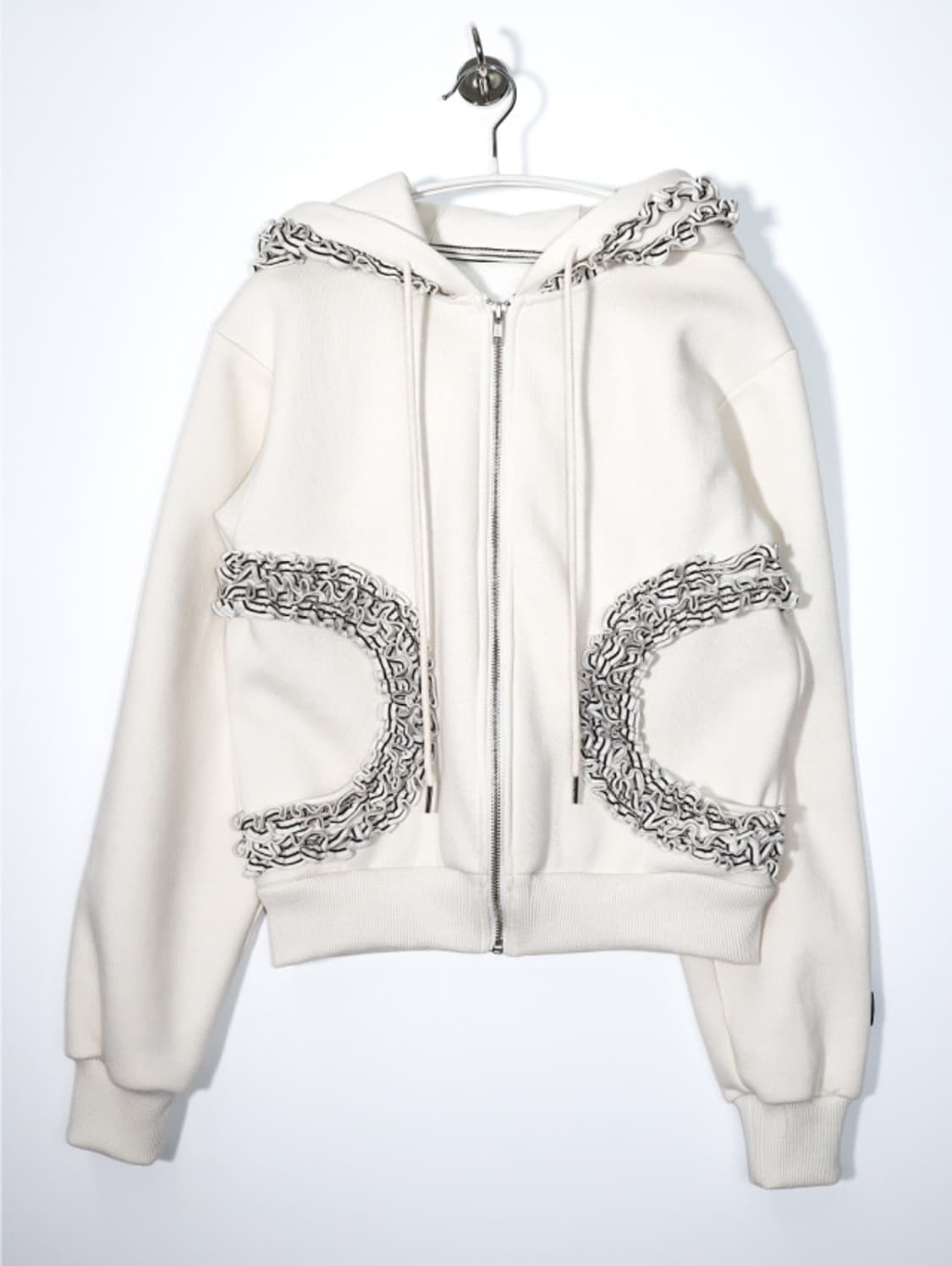 클라따 프릴후드집업 아이보리 (1회착용) 상품이미지4