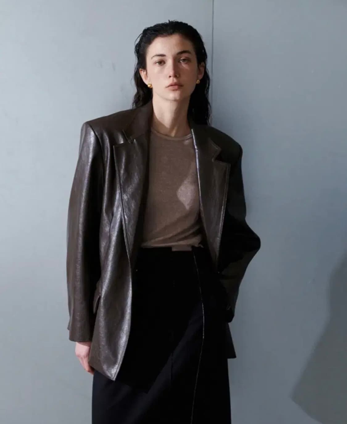 오데스 레더 자켓 브라운 컬러 상품이미지1