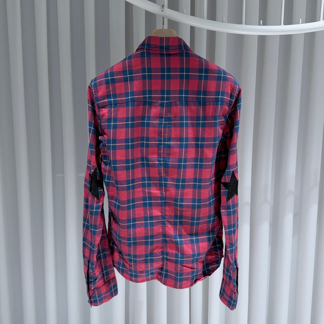 (S+ / M) / 크롬하츠 체크 스타패치 레드 셔츠 상품이미지4