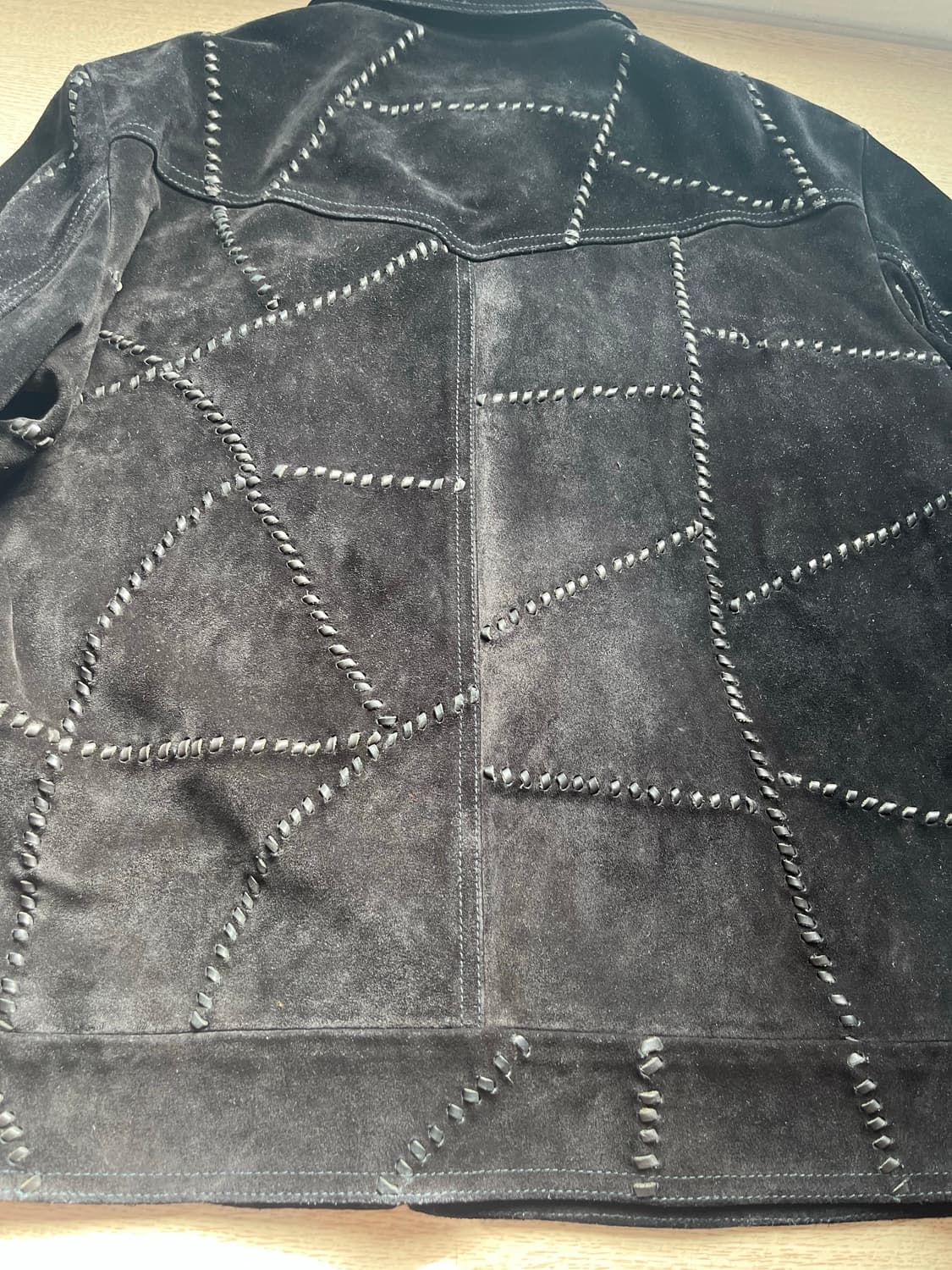 54 생로랑 스티치 스트링 스웨이드 레더 트러커 자켓 상품이미지7