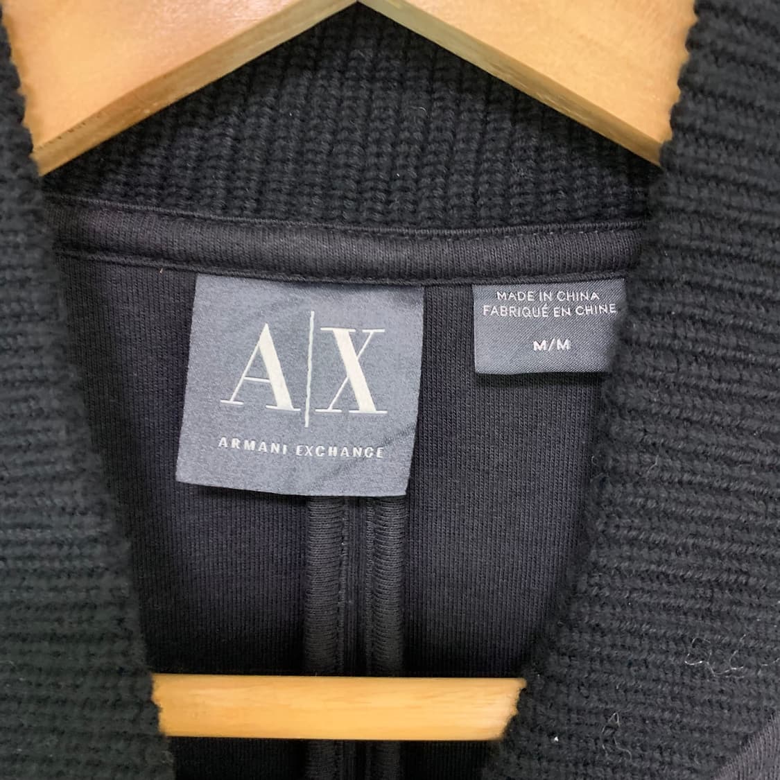 아르마니 익스체인지 면 혼방 블랙 버튼 봄버 자켓 남성 M 남녀공용 상품이미지10