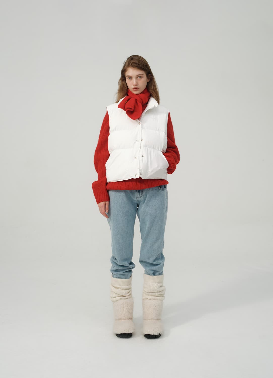 더바넷 화이트 라이트 구스 푸퍼 베스트 우먼즈 상품이미지6