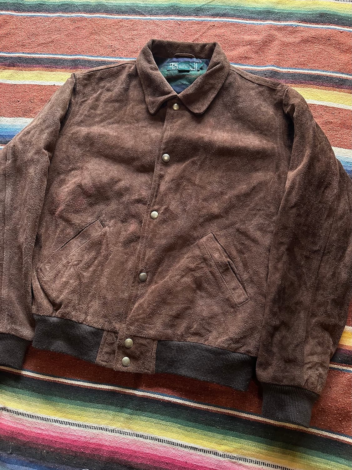 90s 빈티지 폴로 랄프로렌 소가죽 스웨이드 자켓 상품이미지2