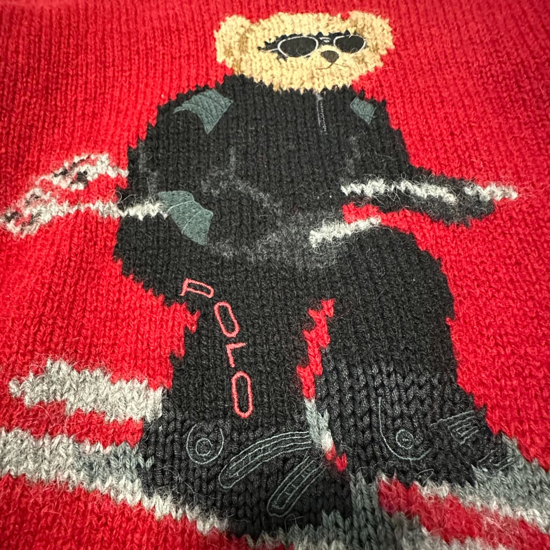 POLO RALPH LAUREN bear hand knit red 상품이미지3