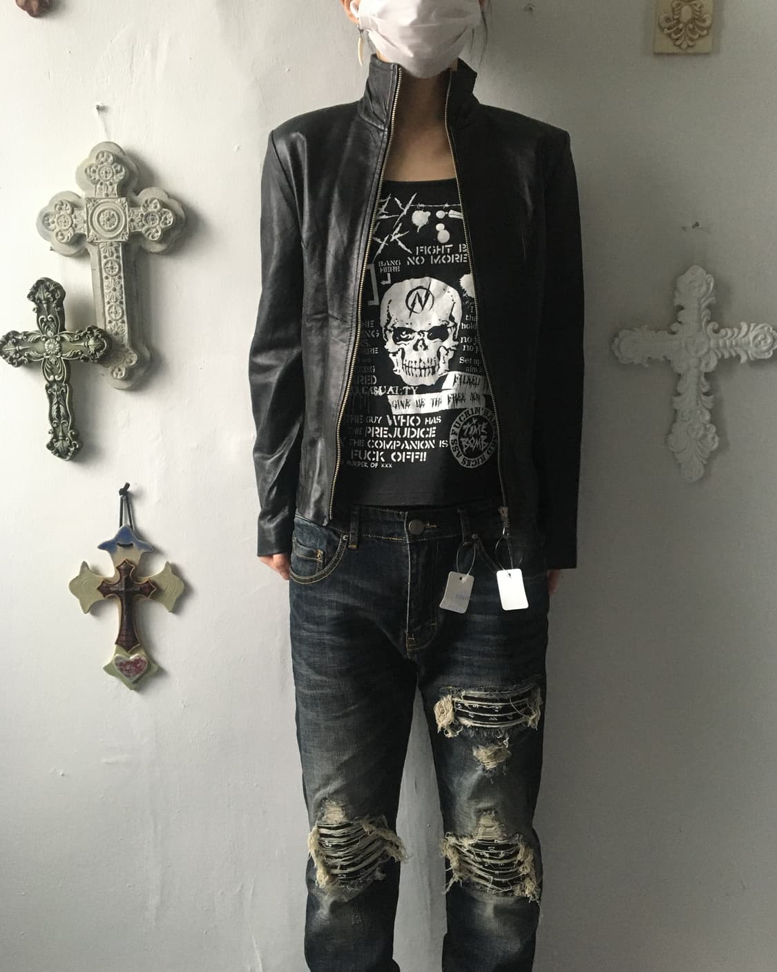 Side lace up point lamb leather jacket 상품이미지7