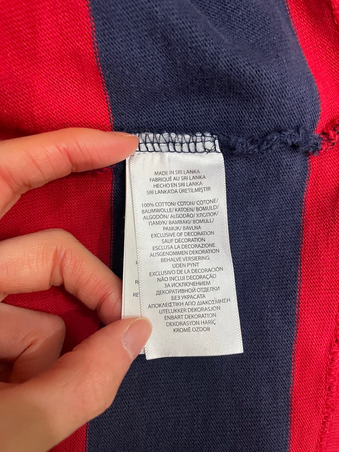 폴로 랄프로렌 스트라이프 럭비티 레드 네이비 상품이미지9