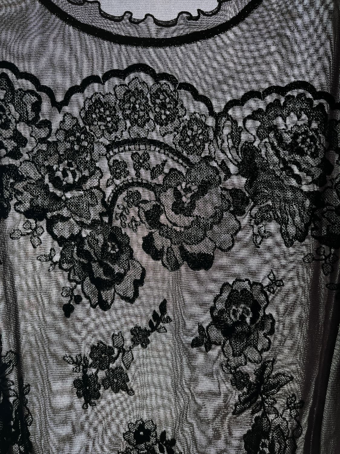 DARK PURPLE FLORAL LACE TOP 상품이미지2