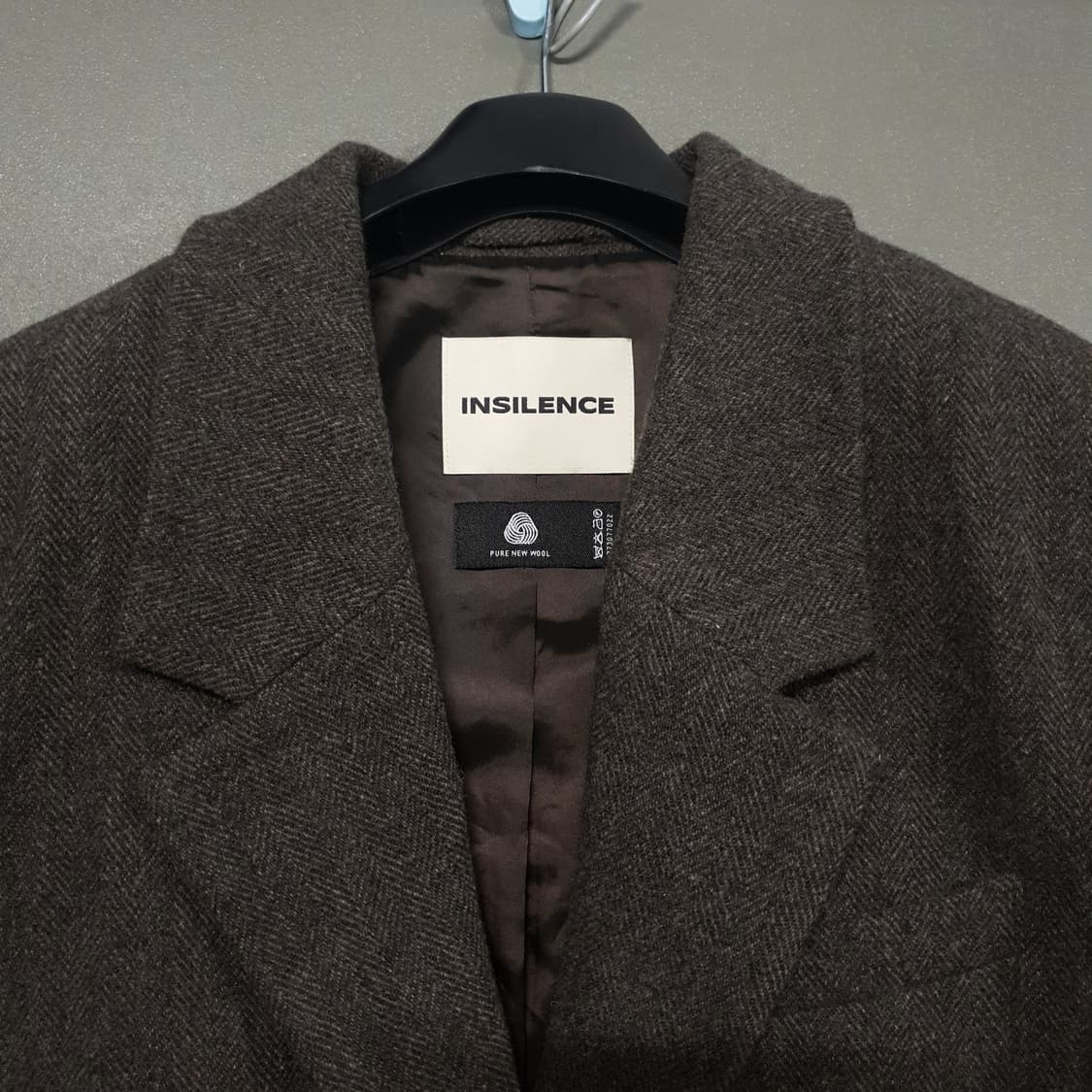 여성 S) 인사일런스 우먼 셔틀랜드 울 자켓 다크 브라운 퓨어 뉴 울마크 상품이미지3