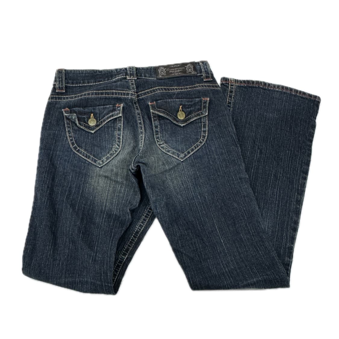 로우라이즈 워싱 빈티지 부츠컷 스티치 포인트 데님 팬츠 y2k  상품이미지3