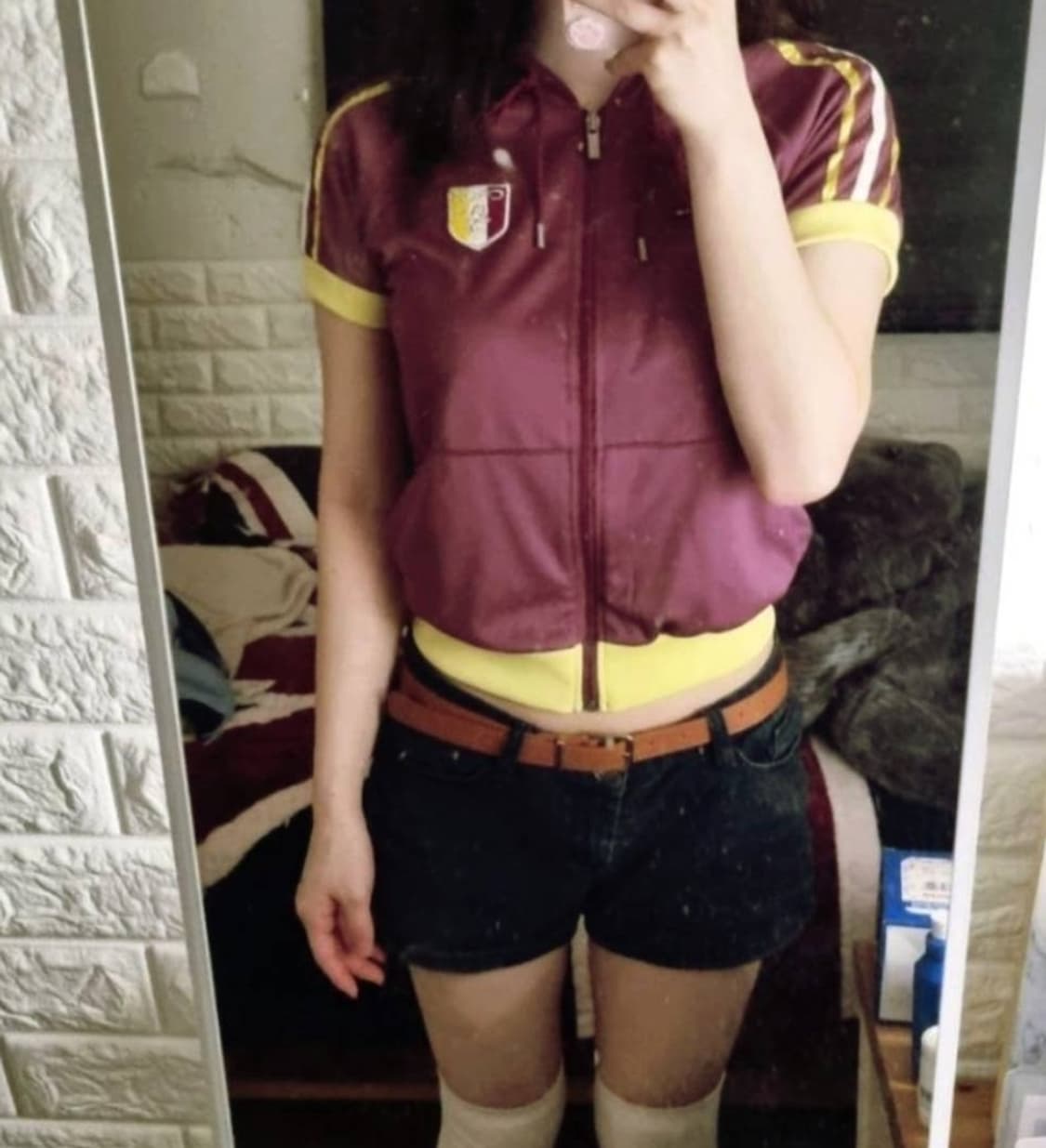 빈티지 보라색 반팔 후드집업 스포츠 상품이미지1