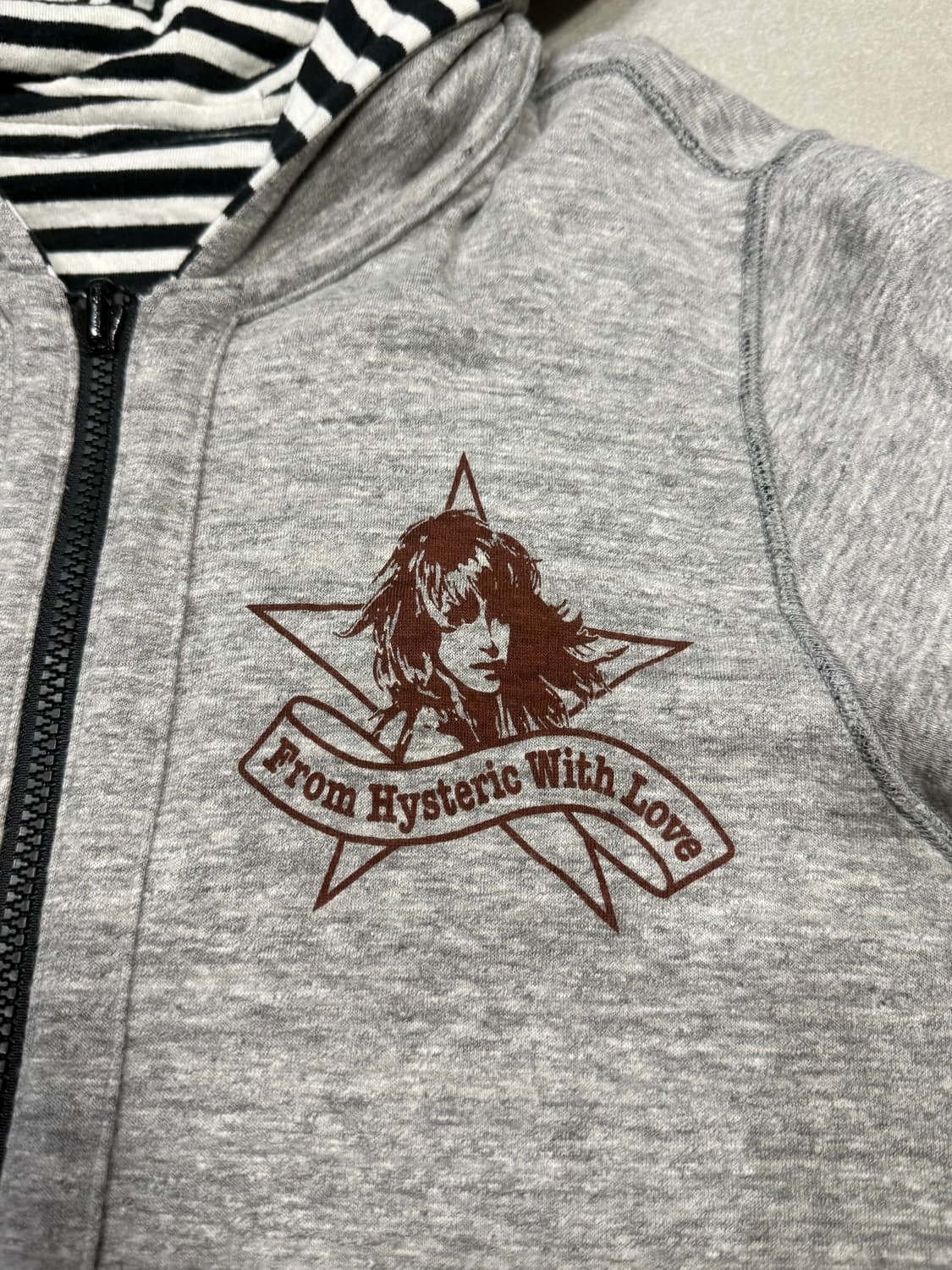 히스테릭 글래머 리버시블 스트라이프 히스걸 후드 집업 자켓 상품이미지5