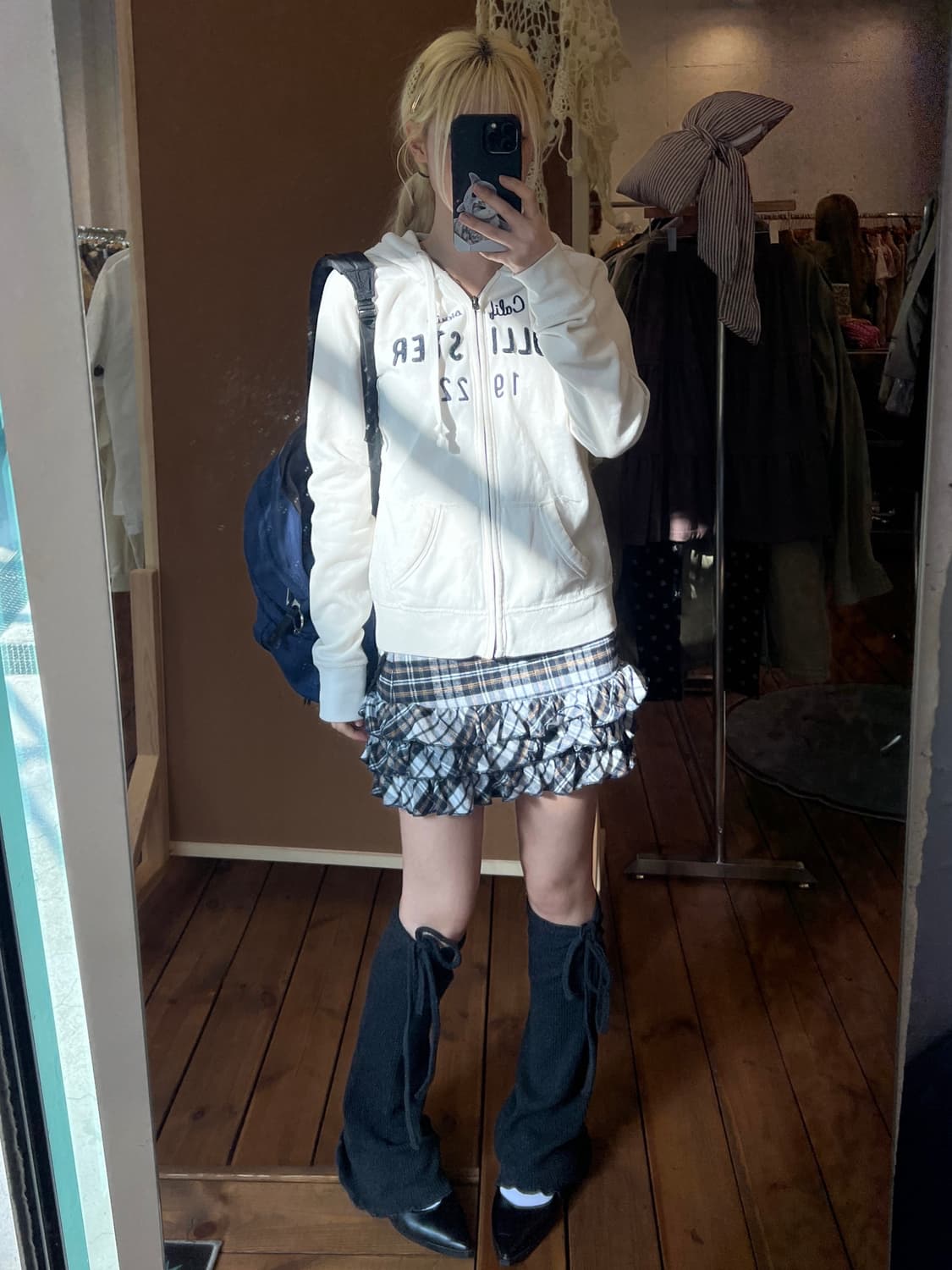 Hollister 화이트 후드집업 상품이미지3